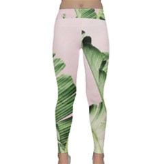 Palm Leaves On Pink Classic Yoga Leggings by goljakoff