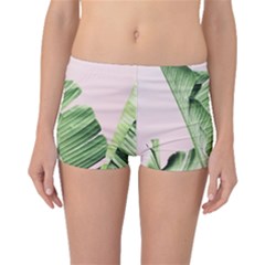 Palm Leaves On Pink Boyleg Bikini Bottoms by goljakoff