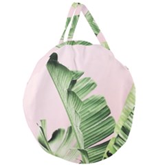 Palm Leaves On Pink Giant Round Zipper Tote by goljakoff