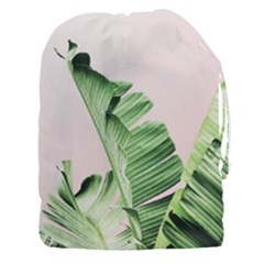 Palm Leaves On Pink Drawstring Pouch (3xl) by goljakoff