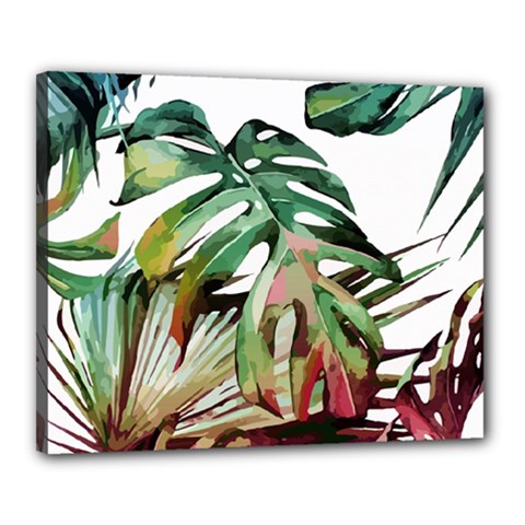 Tropical Leaves Canvas 20  X 16  (stretched) by goljakoff