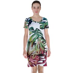 Tropical Leaves Short Sleeve Nightdress by goljakoff