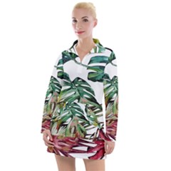 Tropical Leaves Women s Long Sleeve Casual Dress by goljakoff