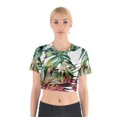 Tropical Leaves Cotton Crop Top by goljakoff