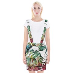 Tropical Leaves Braces Suspender Skirt by goljakoff