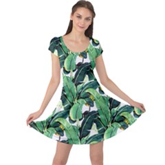 Banana Leaves Cap Sleeve Dress by goljakoff