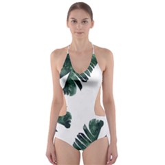 Banana Leaves Cut-out One Piece Swimsuit by goljakoff