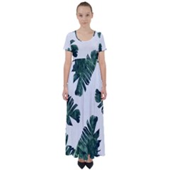 Banana Leaves High Waist Short Sleeve Maxi Dress by goljakoff