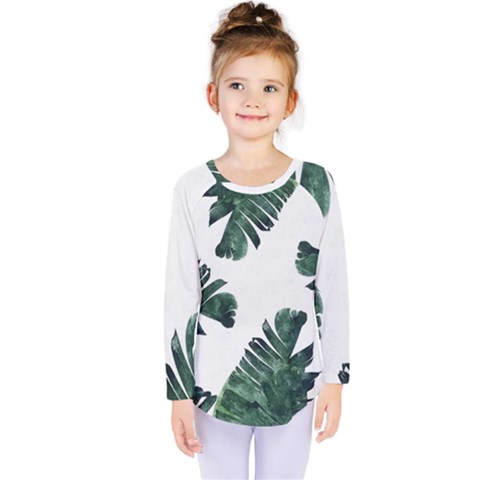 Banana Leaves Kids  Long Sleeve Tee by goljakoff