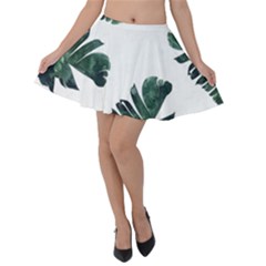 Banana Leaves Velvet Skater Skirt by goljakoff