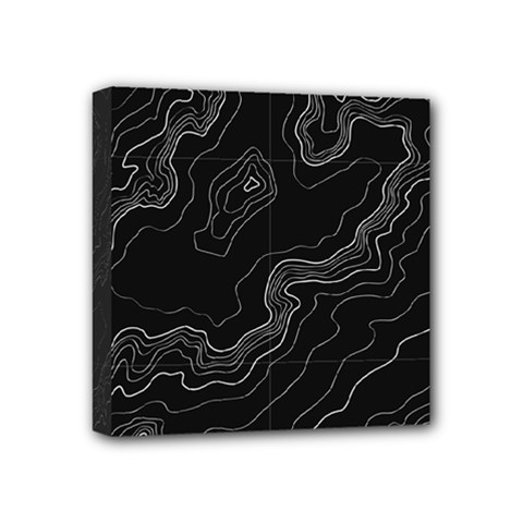 Topography Map Mini Canvas 4  X 4  (stretched) by goljakoff