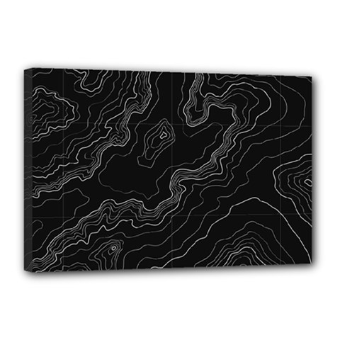 Topography Map Canvas 18  X 12  (stretched) by goljakoff