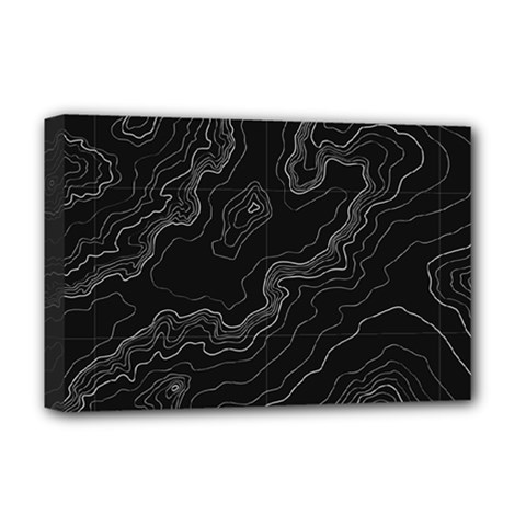 Topography Map Deluxe Canvas 18  X 12  (stretched) by goljakoff