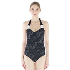 Topography Map Halter Swimsuit by goljakoff