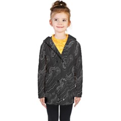 Topography Map Kids  Double Breasted Button Coat by goljakoff