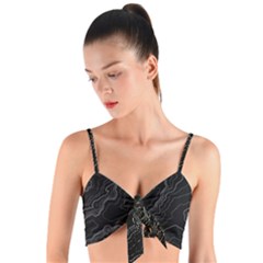 Topography Map Woven Tie Front Bralet by goljakoff