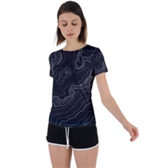 Topography Map Back Circle Cutout Sports Tee by goljakoff