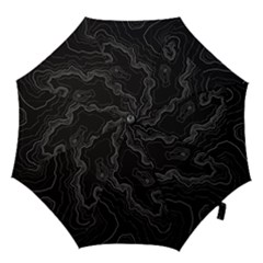 Black Topography Hook Handle Umbrellas (medium)