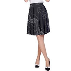Black Topography A-line Skirt by goljakoff