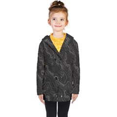 Black Topography Kids  Double Breasted Button Coat by goljakoff