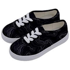 Black Topography Kids  Classic Low Top Sneakers by goljakoff