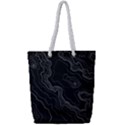 Black Topography Full Print Rope Handle Tote (Small) View1