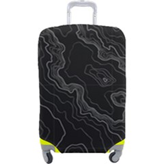 Black Topography Luggage Cover (large) by goljakoff