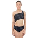 Black Topography Spliced Up Two Piece Swimsuit View1