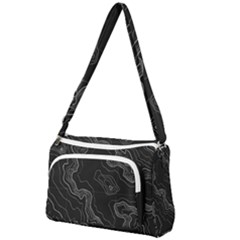 Black Topography Front Pocket Crossbody Bag by goljakoff