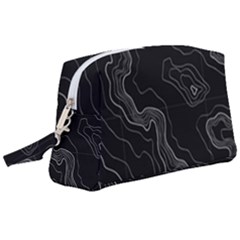 Black Topography Wristlet Pouch Bag (large) by goljakoff