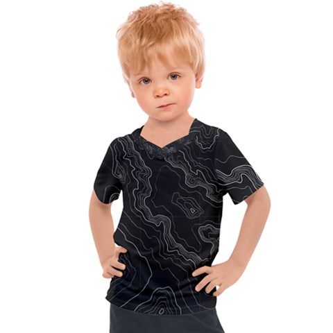 Black Topography Kids  Sports Tee by goljakoff