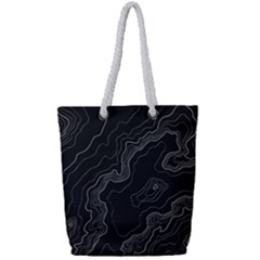 Topography Map Full Print Rope Handle Tote (small) by goljakoff