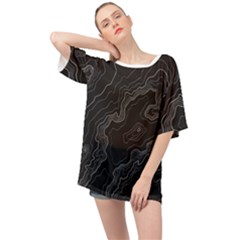 Topography Map Oversized Chiffon Top by goljakoff