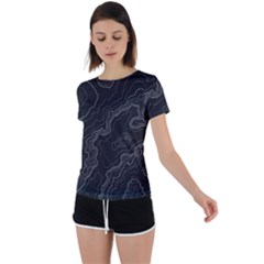 Topography Map Back Circle Cutout Sports Tee by goljakoff