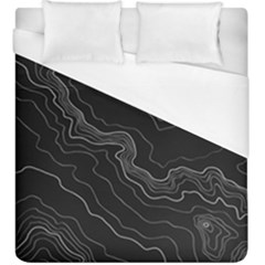 Black Topography Duvet Cover (king Size) by goljakoff