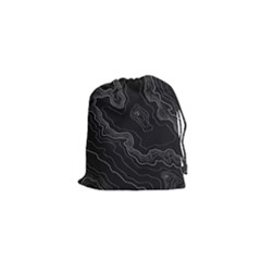 Black Topography Drawstring Pouch (xs) by goljakoff