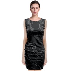 Black Topography Classic Sleeveless Midi Dress by goljakoff
