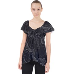 Black Topography Lace Front Dolly Top by goljakoff