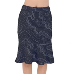 Black Topography Short Mermaid Skirt by goljakoff