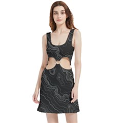 Black Topography Velvet Cutout Dress by goljakoff