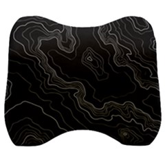 Black Topography Velour Head Support Cushion by goljakoff