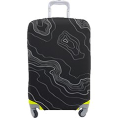 Black Topography Luggage Cover (large) by goljakoff