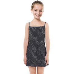 Black Topography Kids  Summer Sun Dress by goljakoff