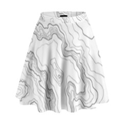 Topography Map High Waist Skirt by goljakoff