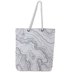 Topography Map Full Print Rope Handle Tote (large) by goljakoff