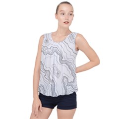 Topography Map Bubble Hem Chiffon Tank Top by goljakoff