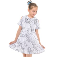 Topography Map Kids  Short Sleeve Shirt Dress by goljakoff