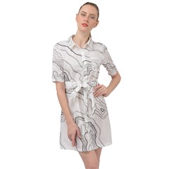 Topography Map Belted Shirt Dress by goljakoff