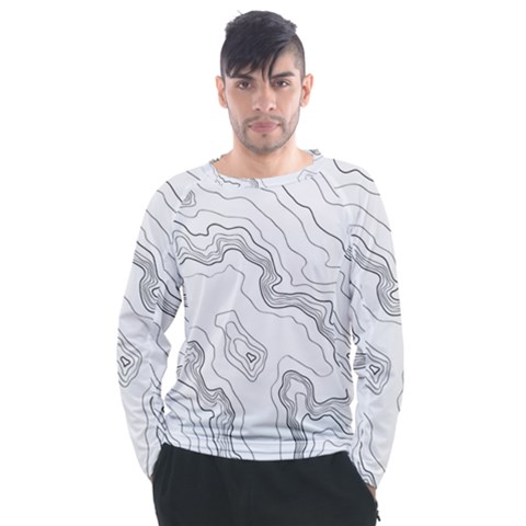 Topography Map Men s Long Sleeve Raglan Tee by goljakoff