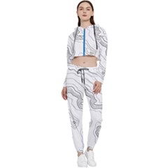 Topography Map Cropped Zip Up Lounge Set by goljakoff